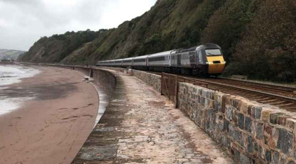 The cliffside railway track at Holcombe. Picture: Network Rail