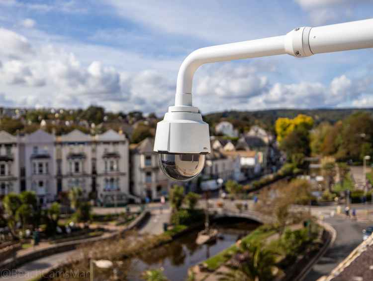 The camera mounted on the Sea Breeze restaurant. Picture: Dawlish Beach Cams