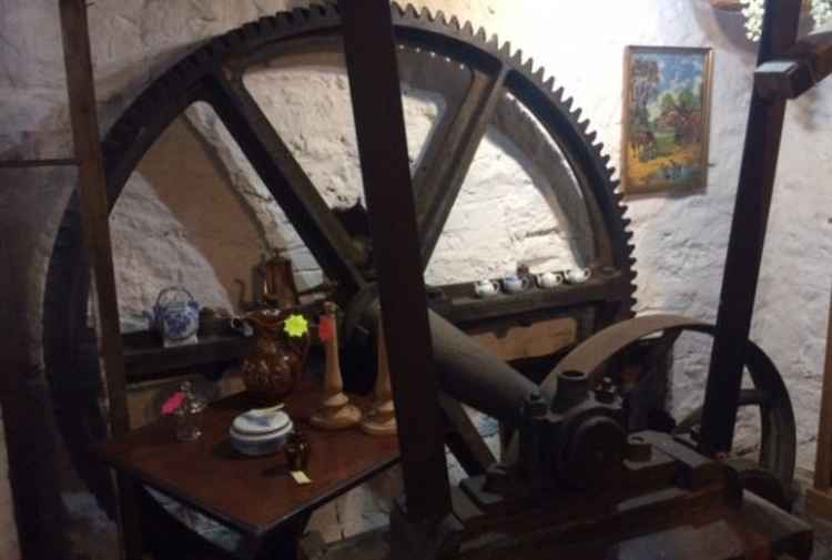Mill workings on display in the cafe