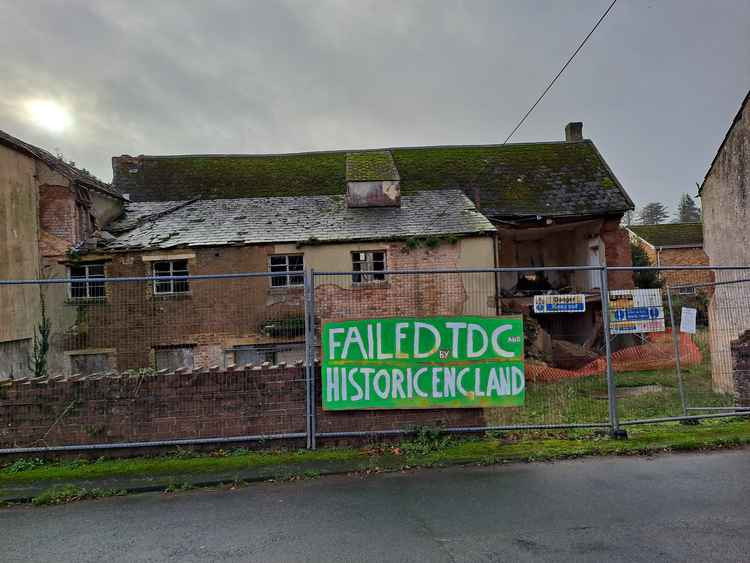 The banner affixed to the fence outside the Old Vicarage