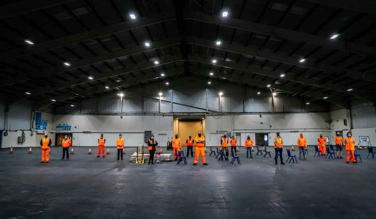 A band of volunteers helped prepare the site for the medical teams to move in. Picture by Benjamin Robert  Muir Photography