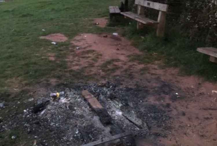 Burned grass after an open fire at Seven Sisters