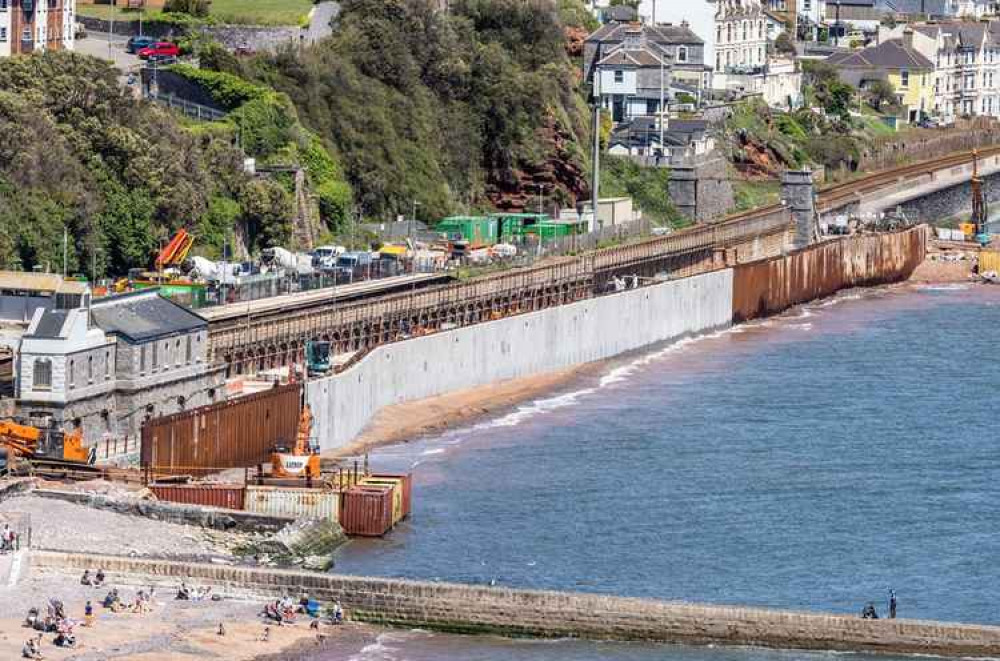 Image: Progress being made on second section of Dawlish sea wall Good progress being made on second section of Dawlish sea wall. Credit: Network Rail