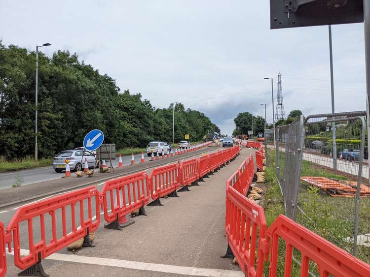 Roadworks at South West Exeter development, near Devon Hotel (Image: LDRS)