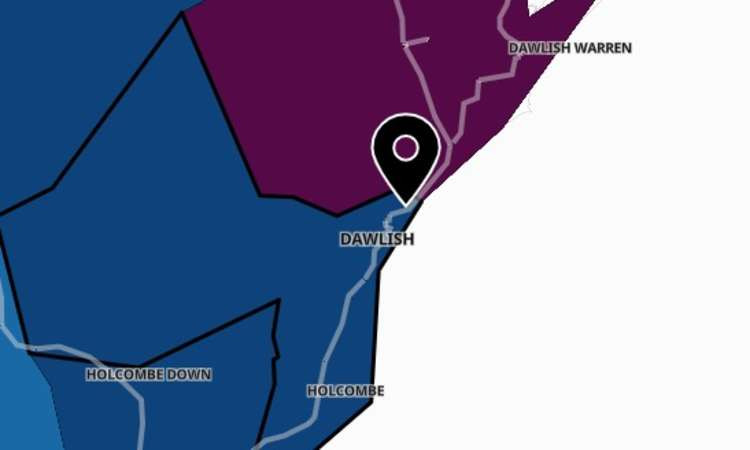 Dawlish coronavirus map