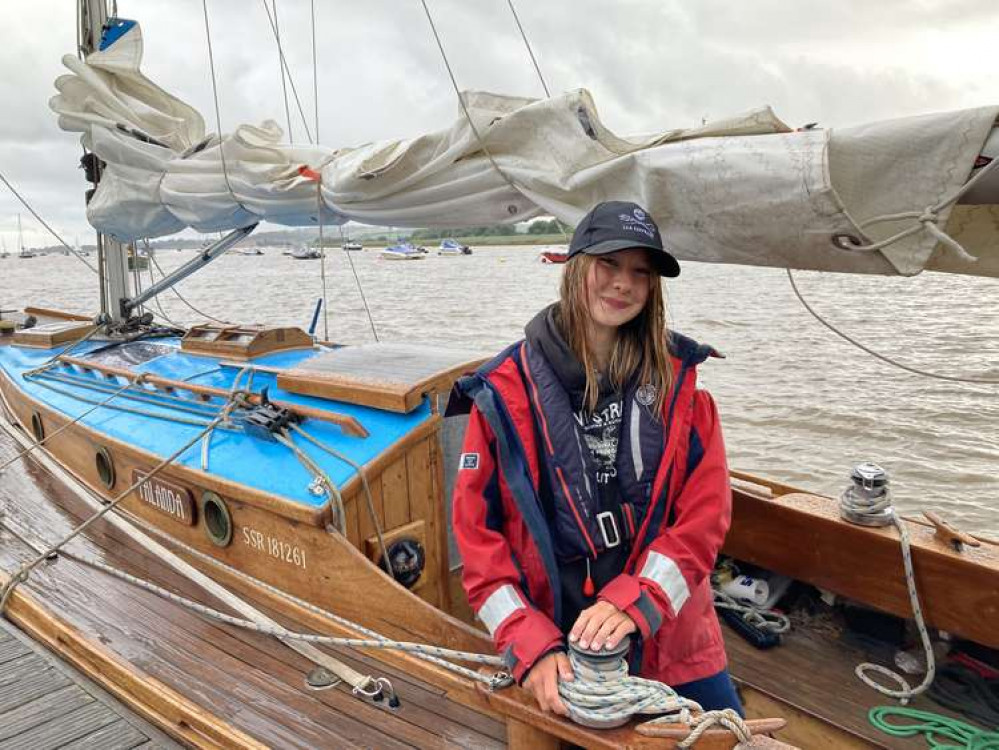 Katie McCabe on her 26-foot Morgan Giles yacht Falanda
