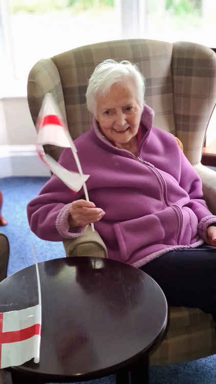 Residents cheer on England in the Euro 2020 championship