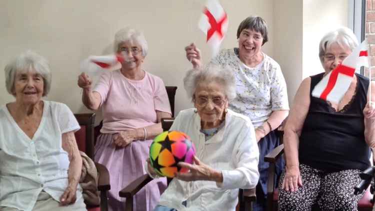 Residents cheer on England in the Euro 2020 championship