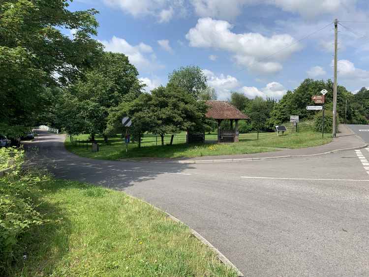 turn down the road on your left signposted 'Southover', 'Tibbs Hollow' and 'Rose Garden'