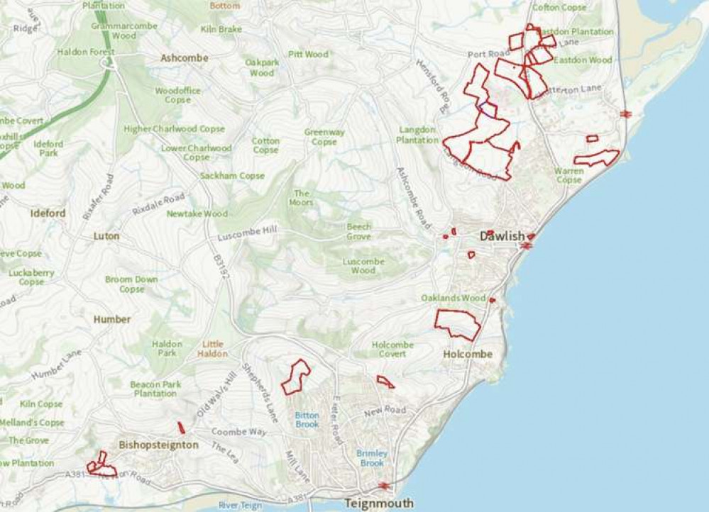 The Teignbridge Local Plan Allocations for the area in and around Dawlish