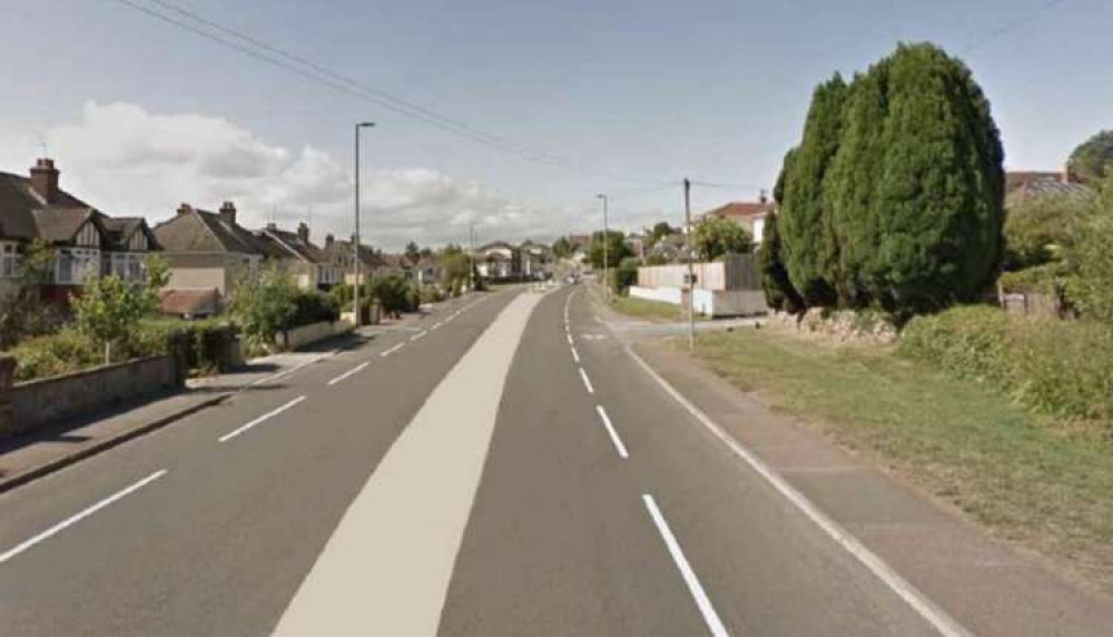 Visualisation of 'contrasting' road surface, looking north towards Southey Drive (Image: DCC report)