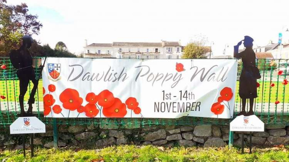 The Poppy Wall at Dawlish Bowling Club. Credit: Spin a Yarn for Assist