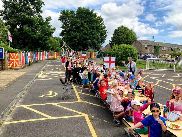 Children enjoying the street party today (Friday)