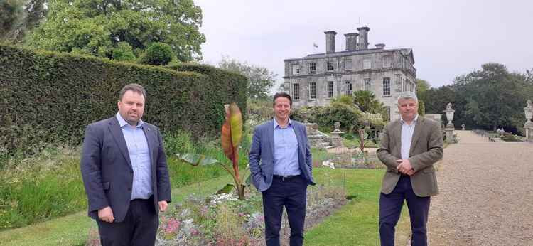 West Dorset MP Chris Loder with Tourism Minister Nigel Huddleston, centre, during the visit
