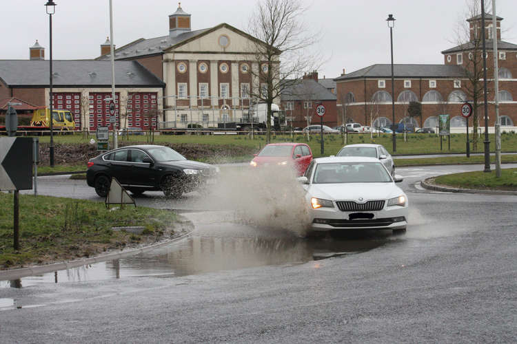 Flooding at Monkey's Jump roundabout