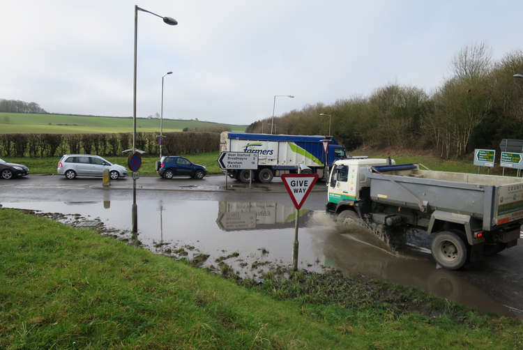 Flooding at Trumpet Major junction