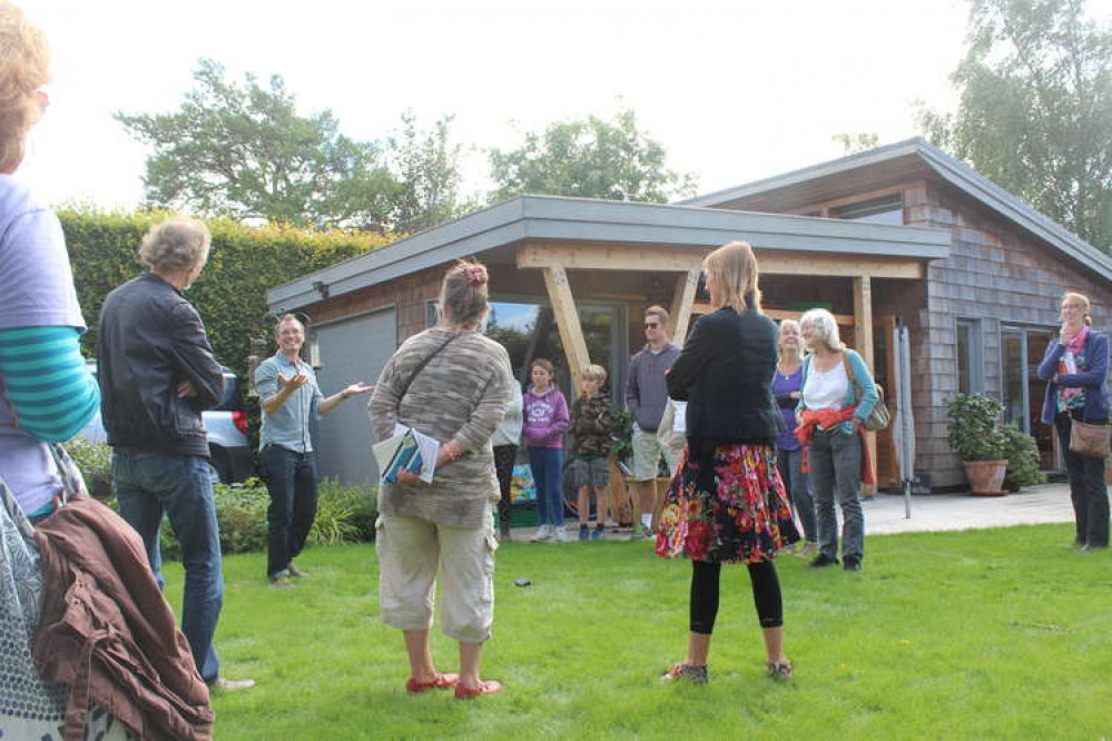 Visitors at Chalk Wall House, Dorchester, at a previous Dorset Greener Homes event