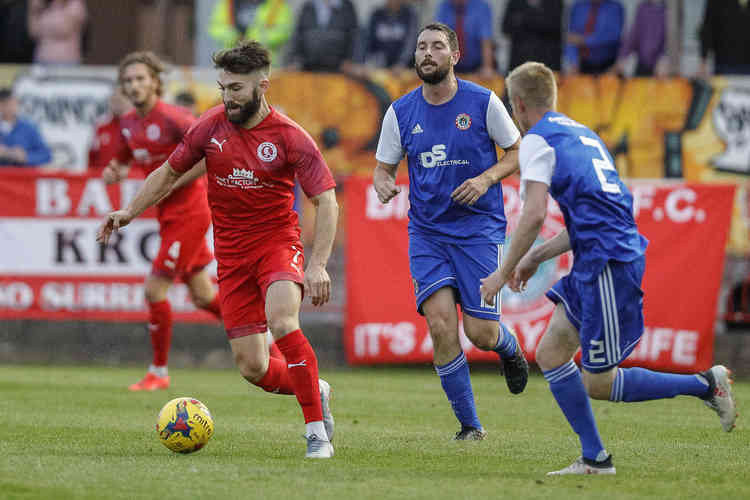 Two-goal hero Jon Davies enjoyed his competitive return to Badgers Hill (Photo: Steve McCarthy)