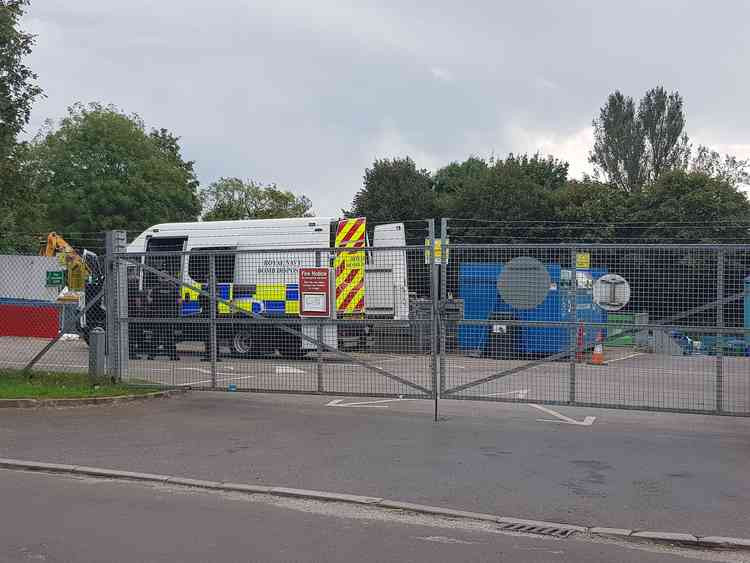 The bomb disposal team at Frome Recycling Centre (Photo: Katy Harris)