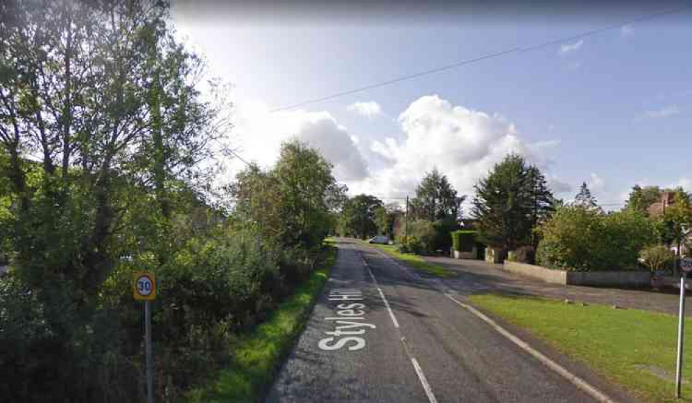 The A3098 at Styles Hill - see today's mobile speed camera locations (Photo: Google Street View)