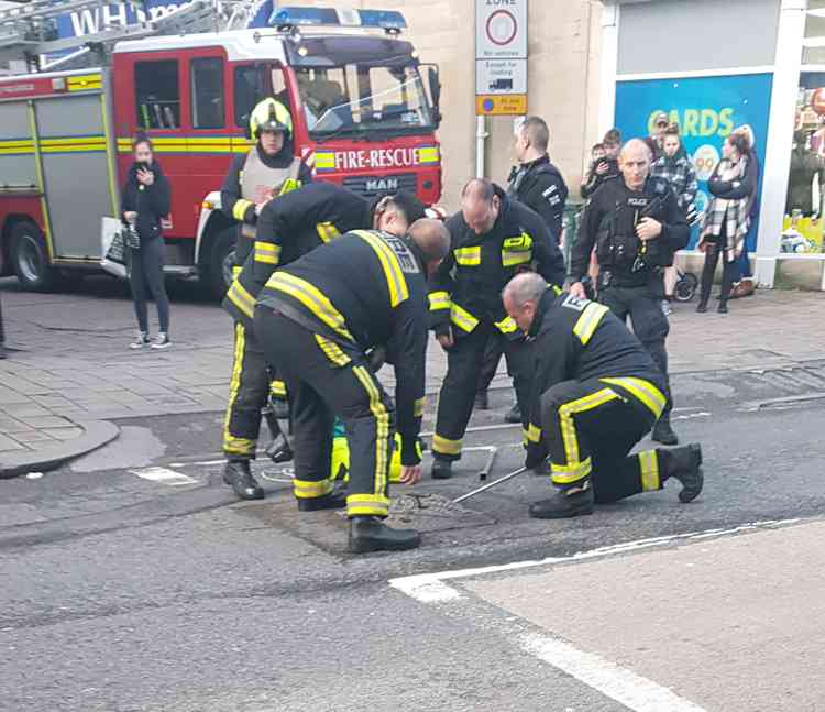 Did the wanted man escape down the drains? Photo : Katy Harris