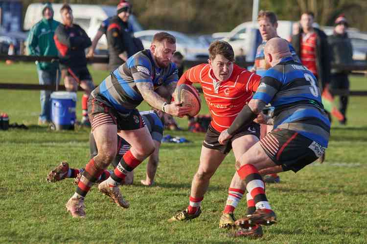 Corsham's photographer Chris Chard. Frome are wearing our away blue strip