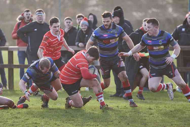 Corsham's photographer Chris Chard. Frome are wearing our away blue strip