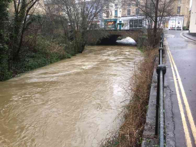 In the centre of town the river was running at speed, but there wasn't any actual flooding