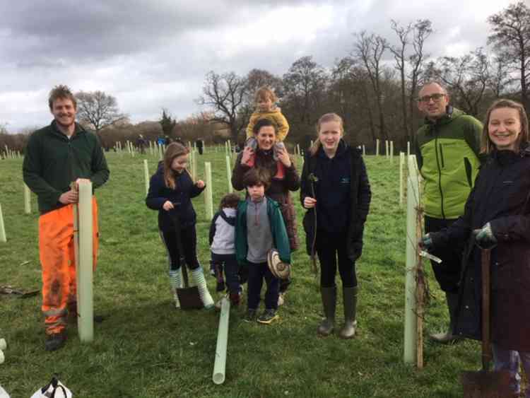 Boots and spades at the ready, some of the team at Birchill Lane today (February 18)