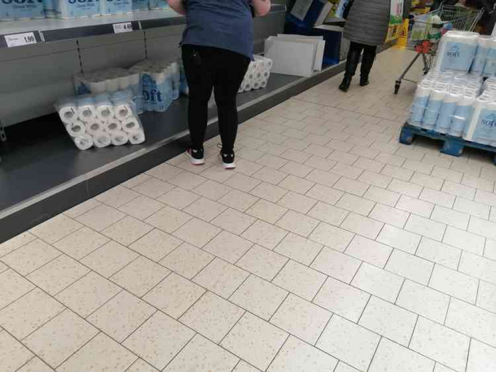 There were toilet rolls in the aisle of Frome's Lidl store yesterday (March 15)