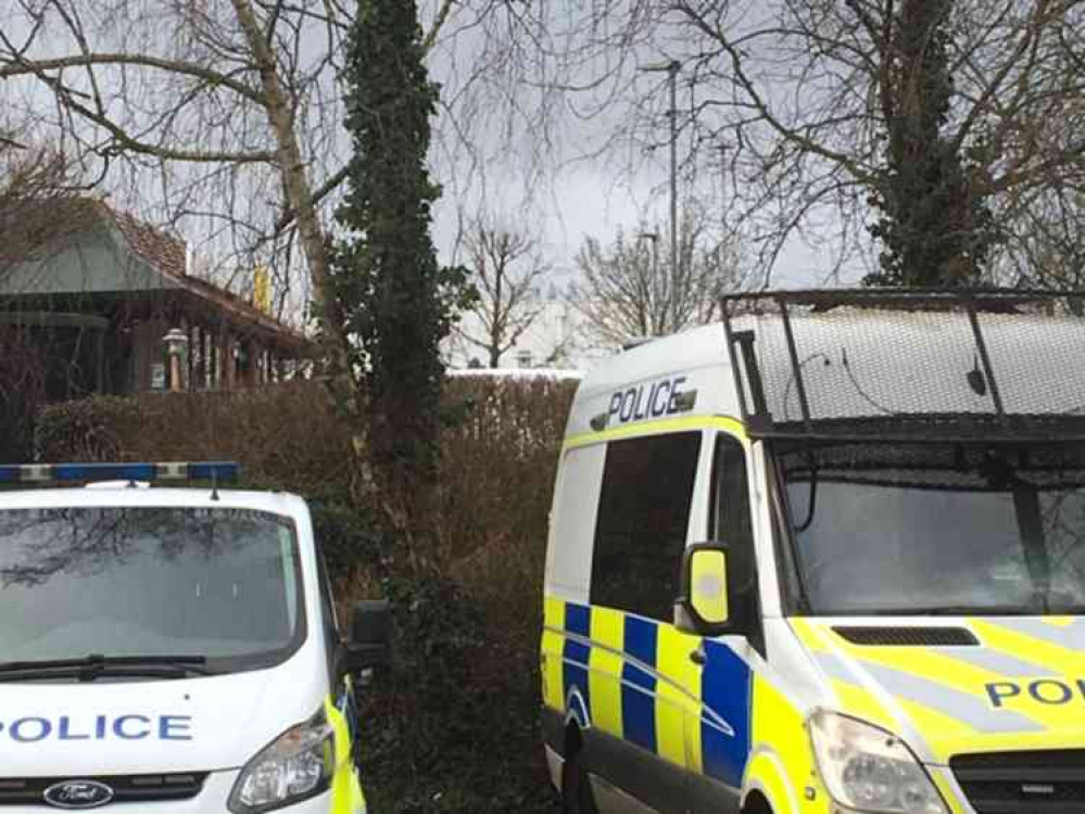 Police vehicles in Frome back in February