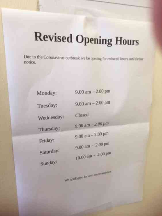 The new opening times