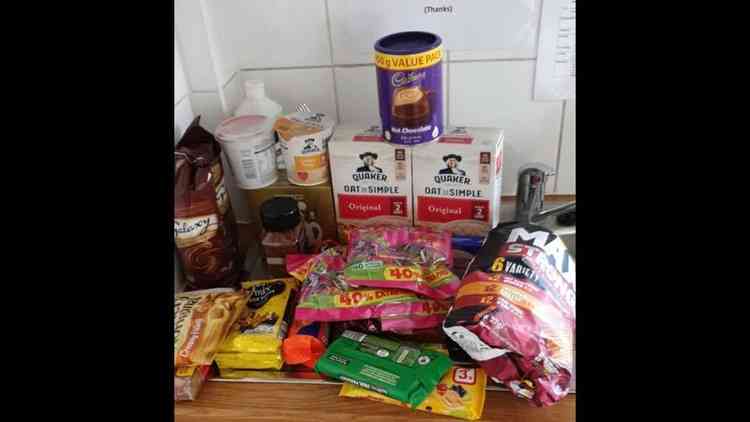 A goodie bag left at the Frome Fire Station