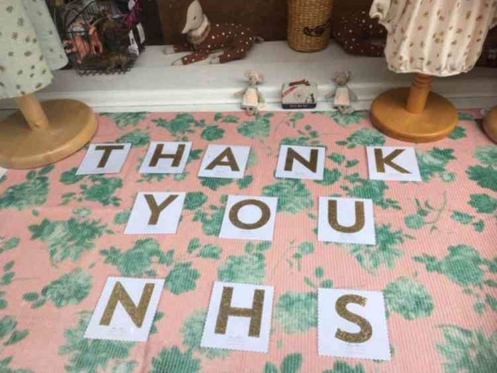 One of the Catherine Hill shops spells out its thanks