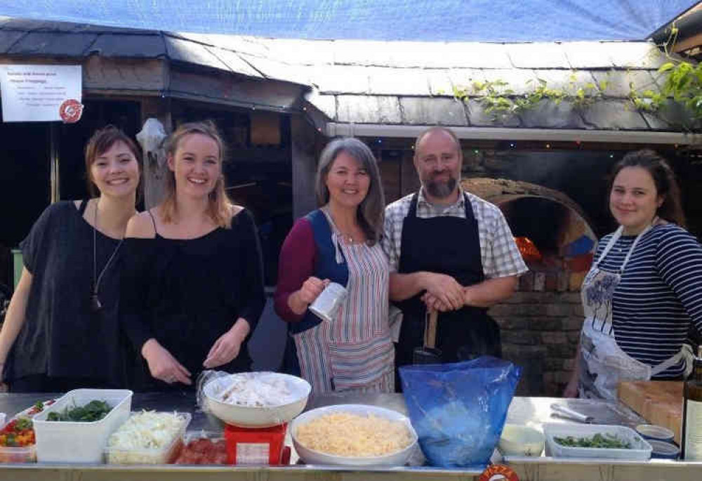 The Mitchell family at a fundraising pizza night