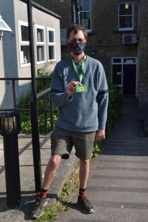 Radek Evans -  one of the volunteers wears a special lanyard to show supermarkets that you need to be treated a little differently