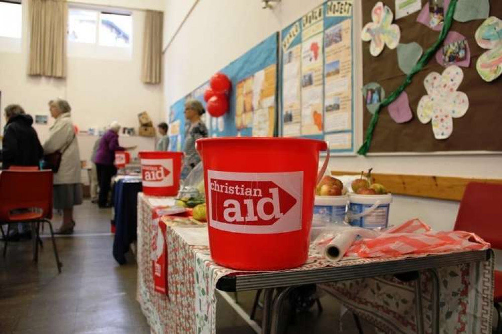 Christian Aid market stalls at the United Church, Dorchester