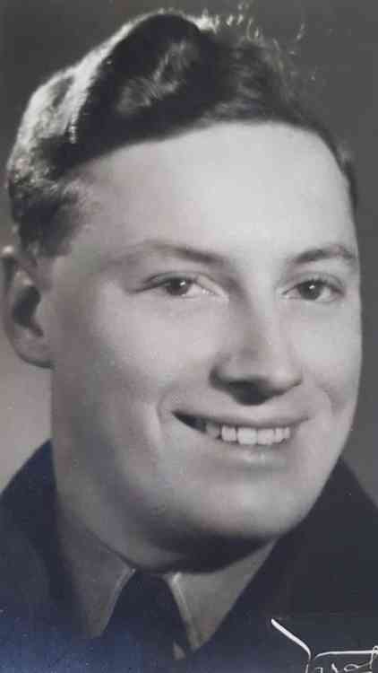 Owen Hillier in 1945 in his RAF uniform a photo taken on VE Day in Paris