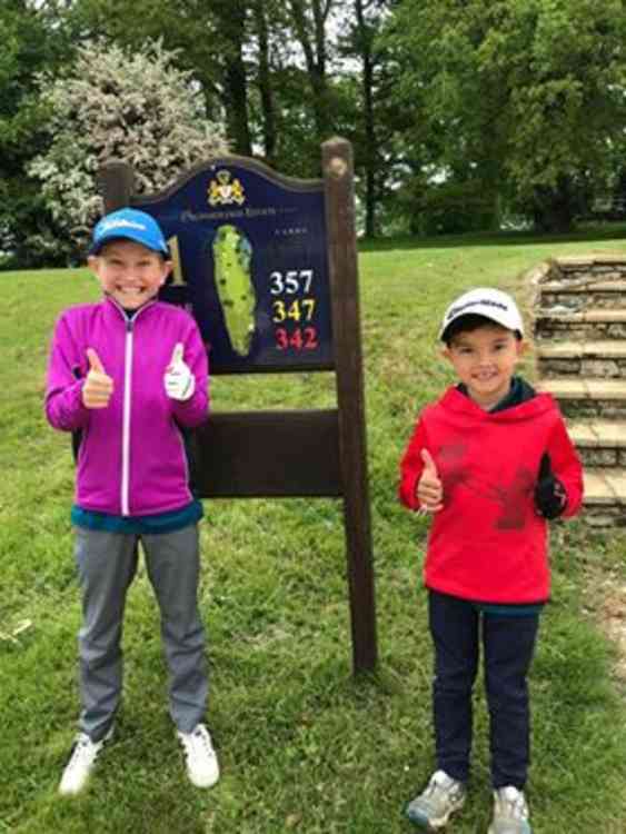 These two Owen 9 (left) Ollie (right) 6 were clearly thrilled to be out playing nine holes for the first time after seven weeks