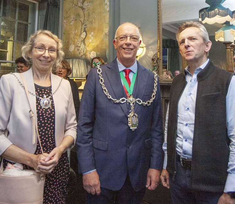 Dorchester mayor Gareth Jones, his wife Anne, and Rob Greacen, MD of the Stay Original Company