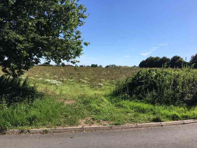 The site Proposed Site Of 82 Homes In Nunney, Seen From Green Pits Line. CREDIT: Daniel Mumby. Free to use for all BBC wire partners.