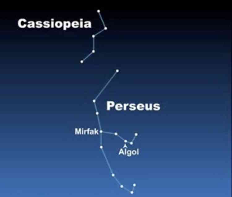 The meteor shower will appear to originate from the constellation of Perseus in the north eastern part of the sky.  Look for the familiar "W" shape of Cassiopeia and Perseus will be just below.