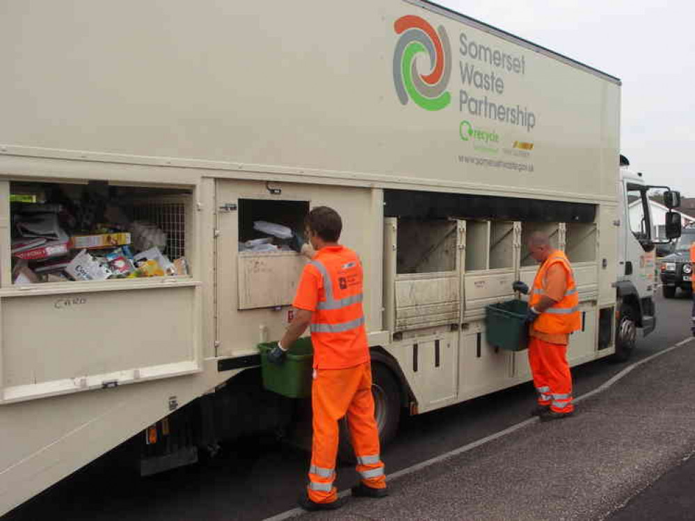 Recycling Being Collected. CREDIT: Somerset Waste Partnership. Free for use for all BBC wire partners