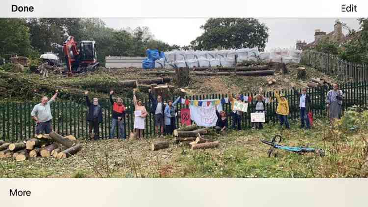 Locals held a vigil for the trees which have been cut down