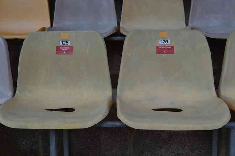 Manager Danny Greaves has his name on a seat