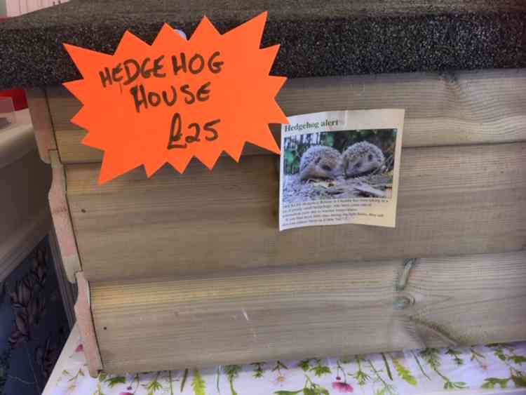 Over at Midsomer Norton crafts they are selling hedgehog houses