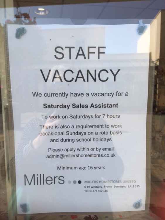 If you are over 16 they are also looking for a sales assistant