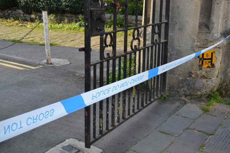 The St John the Baptist Church in Frome was taped off