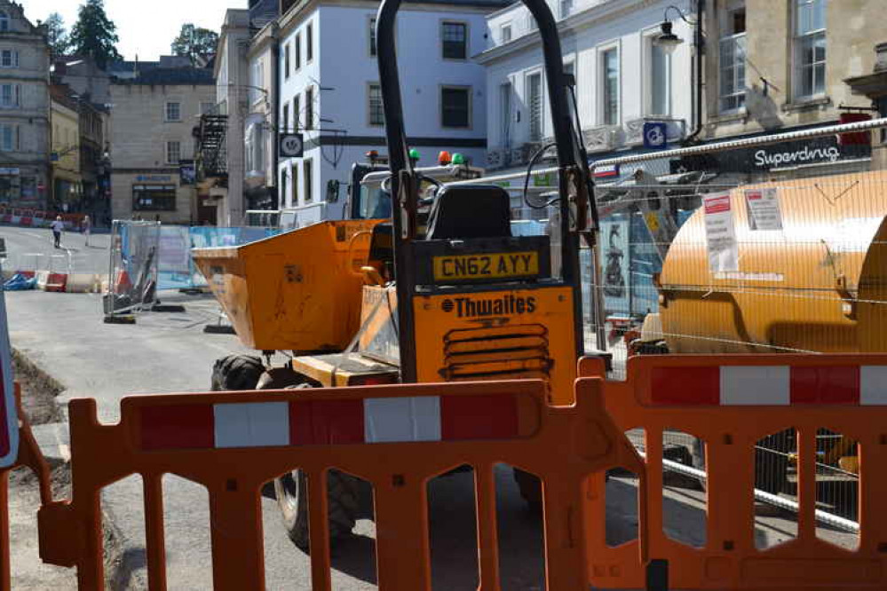 The work site in the centre of Frome September 21