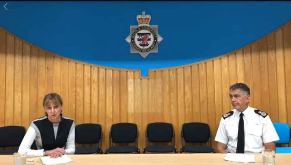 Avon & Somerset police and crime commissioner Sue Mountstevens and chief constable Andy Marsh during a Facebook Live on Wednesday, June 17 (Image: